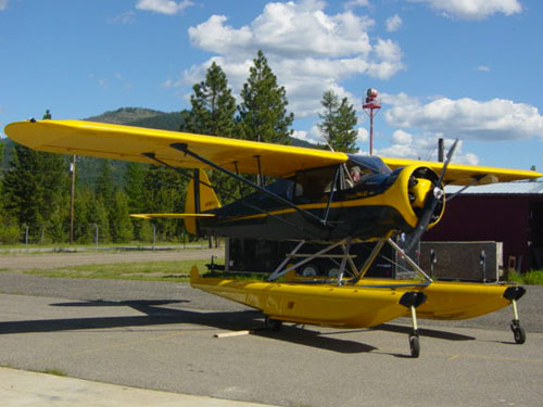 Modified-PA12-Piper-with-Warner-engine-Fairchild-struts-2200-amphibious-Montana-Float